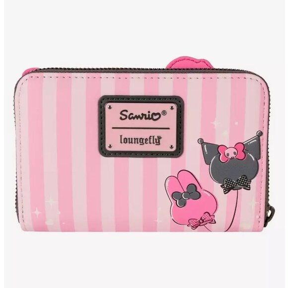 NWT Loungefly Sanrio My Melody & Kuromi Striped Small Zip Wallet - Picture 2 of 3